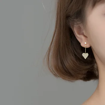 S925 srebra naušnice ženski korejski Cersion slatko i Diamond temperament ljubav asimetrične svježe naušnice