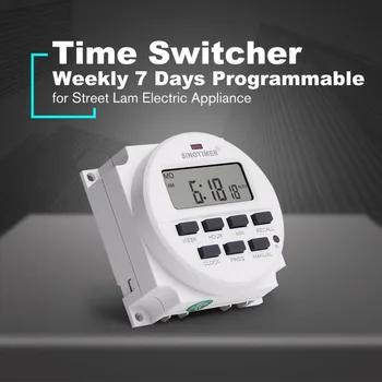 CN101A 12V 24V 110V 240V Digital LCD Power Programmable Timer Time Switch Alarm Clock Light Switch Timer