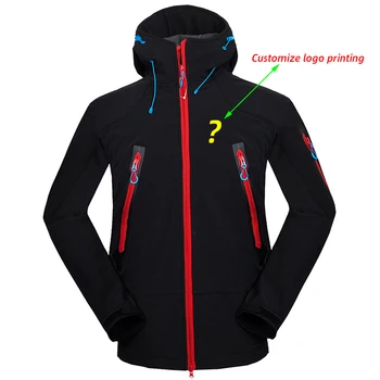 Postaviti logo 2020 vodootporan s kapuljačom Softshell jaknu muškarci zima toplinske runo planinarenje odjeća škola Ribolov Penjanje kaput