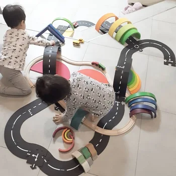 Djeca DIY pokreta kolnika staze zagonetke obrazovne PVC autoceste izgradnja autocesta igračka udaljiti automobili auto track djeca dječaci poklon