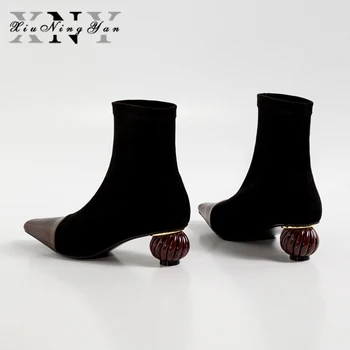 Xiuningyan 2020 ženske kožne čizme crne ženske protežu čizme Čizme слипоны čizme za žene brand Chaussure Bottes Femme