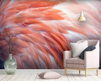 Beibehang prilagođene wallpaper HD Nordic flamingo pero dnevni boravak spavaća soba tv pozadina zida uređenje doma freske 3d desktop