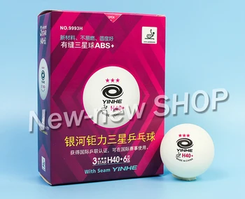 YINHE Galaxy 3-Star Seamed Table Tennis Lopte Plastic 40+ ITTF Approved Poly White Ping Pong Loptice