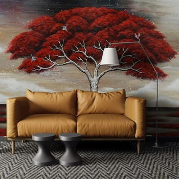 Izrađen po mjeri zidno slikarstvo kreativni 3D stereoskopski ručno oslikana uljem Crnog stabla dnevni boravak dekoracija tapete za zidove spavaće sobe
