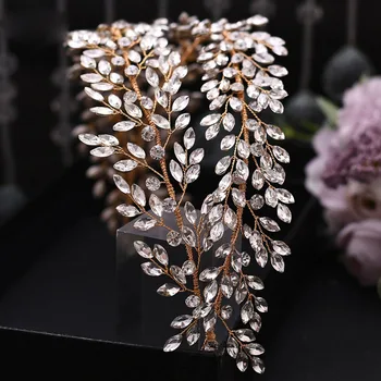 SLBRIDAL luksuzni ručni rad žičani fleksibilne rhinestones kristali vjenčanja tijara оголовье vjenčanje je Kruna žene pribor za kosu nakit
