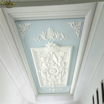 Beibehang prilagođene 3d desktop zidno slikarstvo bijela žbuka Europska reljef uklesan strop Strop pozadina zida papel de parede