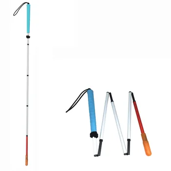 Pokretljivost vlakana ugljika sklopivi bijeli štap, plavu olovku, 90cm-115cm, za osobe oštećena vida i slijepe (preklopite prema dolje 5 particija)