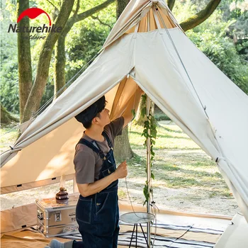 Naturehike pamuk piramida šator za 3-4 osobe prozračni vodootporan 1000 mm toplo zgodan i ne sparan top grid dizajn kamp