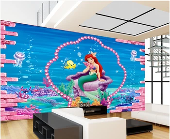 Običaj dječji desktop, podvodne русалочьи freske za dječje sobe TV zidni vinil kauč which paper DE parede