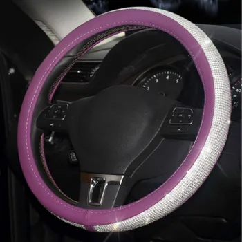 Luksuzni Dijamant Kristal gorski kristal automobil koža volana poklopci poklopci auto auto unutarnjih poslova pribor za žene i Djevojke