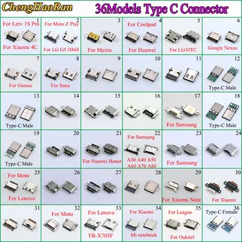 36Model 36-360PCS Micro USB Type C Connector Punjenje kabel za punjenje priključna luka Plug Type-C, USB Utičnica jack za Samsung Xiaomi Huawei i sl