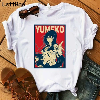 Yumeko Jabami Kakegurui Compulsive Gambler Tshirt Women Printed White Casual Plus Size T Shirt Grafički Anime Streetwear T-shirt