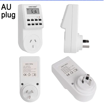 EU UK US FR BR Plug Digital Weekly Programmable Electric Wall Plug-in Power Socket Timer Switch Outlet Time Clock 220V na 110V AC
