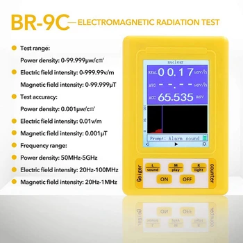 BR-9C 2-u-1 Ručni prijenosni digitalni prikaz e-zračenje detektor nuklearnog zračenja Geigerov brojač potpuno opremljenog