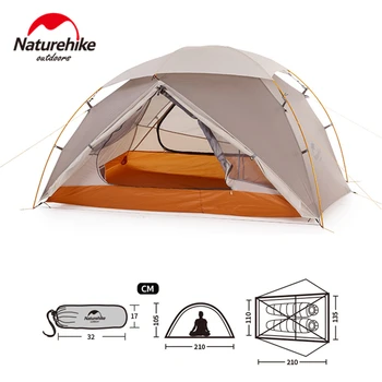 Naturehike kampiranje šator za 2 osobe prijenosni ultralight vodootporan kampiranje šator 20D najlon dvostruki sloj vanjski Pješačenje Putovanja šator