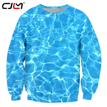 CJLM Muške Tops 3D Printed Ocean wave Blue Water pulover lijep hip-hop osoba majica
