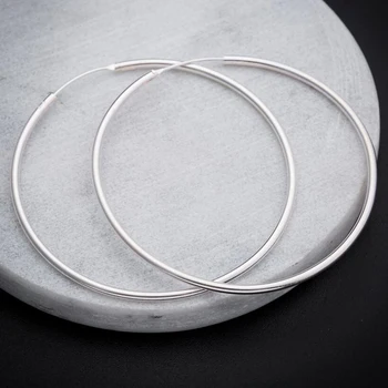 Sinya 925 sterling srebra folijom krug, prsten, naušnice za žene alergije besplatno visoko kvalitetne promjer kruga 13 mm 20 mm 30 mm 50 mm