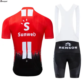New 2020 Team Sunweb Cycling Team Jersey 20D Bike Shorts Set Quick Dry Bicycle Odjeca Muške Summer Pro Cycling Maillot Wear