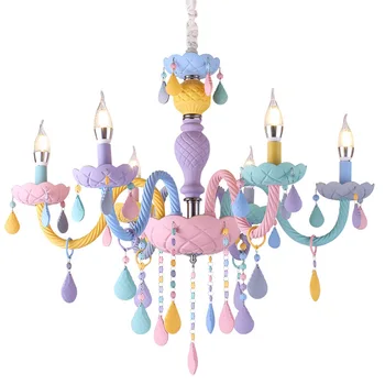 Macaron Color Girl ' s Room kristalnim lusterima šarene curi svjetlo dječja soba spavaća soba lampa fantazija djevojka princeza viseći svjetlo