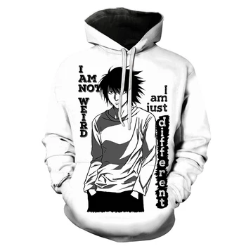 Nova moda 3D ispis hoodies smiješno unisex hoodies Death Note Print Hotstyle pulover rukava ulica majica majica sa kapuljačom