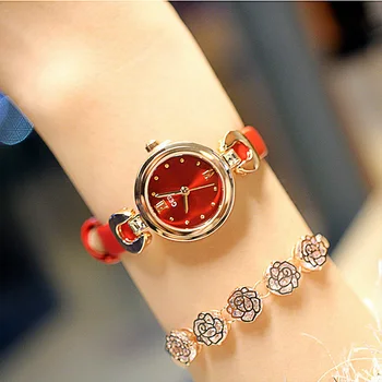 Satovi luksuzni dnevne haljine ručni satovi ženski kreativni Kožni remen quartz sat narukvica ženske haljine sat