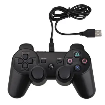 Crna USB žičani kontroler za PS3 navigacijsku tipku gaming kontroler Joypad za Playstation Dualshock 3 USB kontroler za PS3