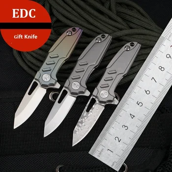 Privjesak nož na sklapanje damast D2 čelika oštrica Titana pen mini-dar EDC nož, džepni noževi kamp alat za opstanak