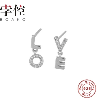 BOACO pismo naušnice za žene 925 srebro naušnice 2020 trendi naušnice nakit Cirkon piercing Pendientes Brincos