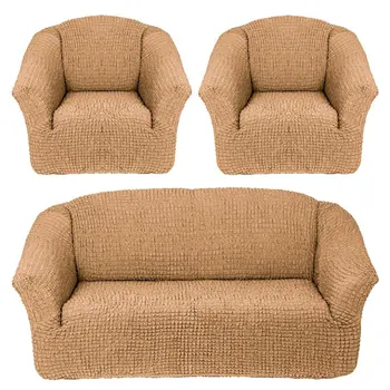 Komplet poklopac za kauč standard (trokrevetna) + 2 fotelje bez рюшей
