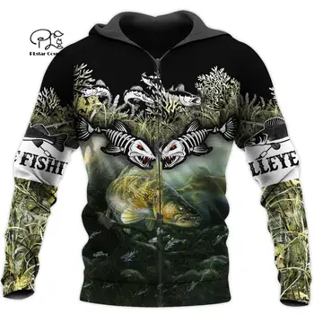 PLstar Cosmos Animal Newest Šarana Bass Fishing Fisher Streetwear sportski odijelo sa dugim rukavima 3DPrint Zip/veste/veste/jakna A-8