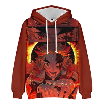 Neobičan anime Demon Slayer: Mugen Train 3D Muški/Ženski Demon Slayer hoodies anime hoodies Harajuku djeca dugih rukava plus size