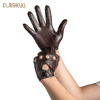 Modni muške kožne rukavice od prave ovčje crna, smeđa i prozračna rupe slojem kožne rukavice za vožnju muške rukavice AGD012
