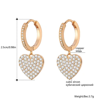 Zlatna boja mali obruč naušnice modni slatka CZ Cirkon srce naušnice za žene nakit букле doreille femme 2020 nove darove