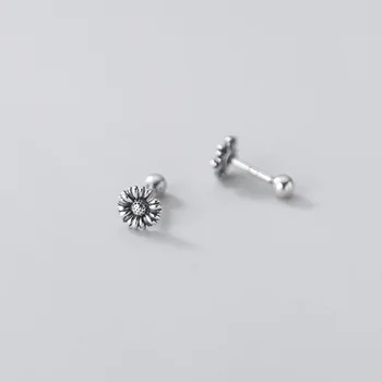 TrustDavis Real 925 sterling srebra moda 2021 Tratinčica cvijet slatki vijak naušnice za žene vjenčanje fin nakit DB080