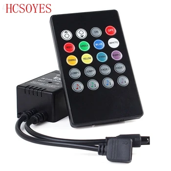 20key LED Music Controller IR RGB remote wireless led Audio sound for sensitive DC12v LED Black 3528 5050 2835 RGB LED Strip