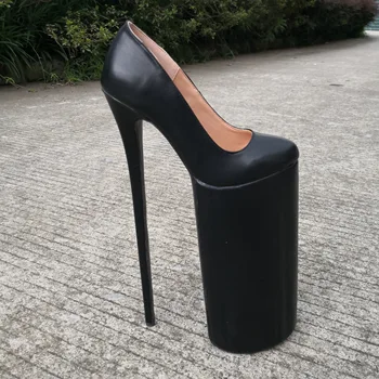 Namjera je super popularna platforma 20 cm visina heel 30 cm pumpe žena crno bijeli super visoke pete obuća Ženska plus size
