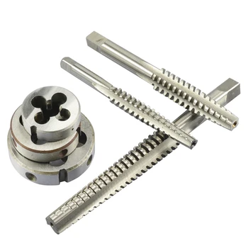 XCAN 2pcs Trapezoidal Tap and Die Set Right Hand Machine Plug Tap HSS Screw Thread Tap TR Tap and Die Kit TR8/TR10/TR12/TR14/TR16