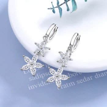 Luksuzna kratka zvijezda pentagram Bling Wedding Cz kubni cirkonij viseće naušnice za žene korejski viseće naušnice nakit SD2174