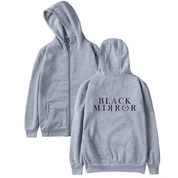 Moderan dizajn u Crno ogledalo tiskanih unisex zip majica hoodies svakodnevno dugi rukav munja muškarci žene hoodies jaknu, kaput vrh