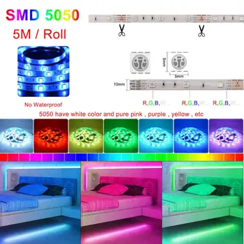 Novi RGB 5050 led trake svjetlosti Bluetooth glazba Smart LED Light WIFI modul 5 M 10 m 15 m 20 m fleksibilna traka DC 12 Traka dioda