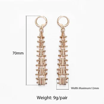 Novi trendi ženski naušnice od zlata 585 uzorci geometrijski Spicate lanac Strand Huggie Kap naušnice moda vjenčanje nakit poklon GE270