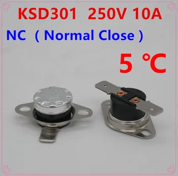 10шт KSD301 5 stupnjeva Celzija 5 C normalno zatvaranje NC Терморегулируемый prekidač termostat 10A 250V toplinske zaštitnik