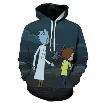 Rick and Mori3D cartoon print hoodie svakodnevni muška i ženska majica top nova muška majica jesen vanjska odjeća