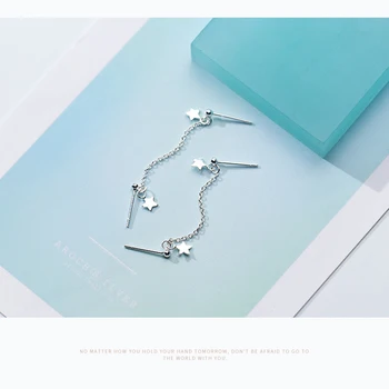 Colusiwei Srebro 925 Slatka je Maleni Star Two Ways of Wearing Kap Earrings for Women Fashion Long Chain Dangle Earrings Fine Jewelry