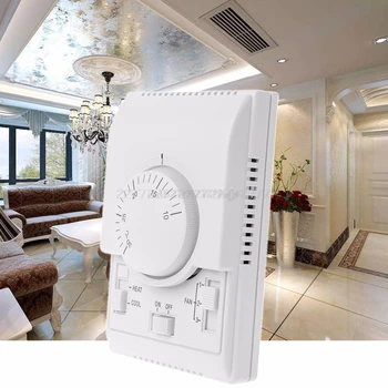 AC 220V broj mehanički termostat i prekidač za upravljanje klima-uređaj fan coil regulator temperature My02 19 Dropship