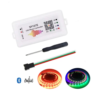 SP107E Bluetooth Music Controller For WS2812B WS2811 Addressable Smart RGB Led Strip Lamp Pixel Light Controller