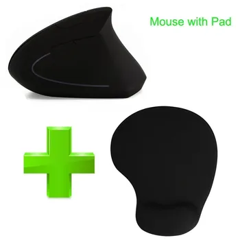 Bežični Vertikalni miš Chuyi ergonomski desna / lijeva ruka računala PC gaming miš optički 1600 DPI Mause s tepih za miš za laptop