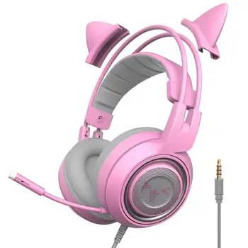 SOMIC G951s žičane headset slušalice 3.5 mm Cat Ear slatka slušalice Over-Ear za Gamer Gaming Live slušalice s mikrofonom za PS4 i Xbox