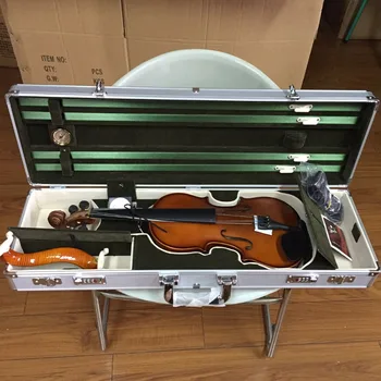 Srebrni metalni nosač za violine veličine 4/4 torbica za violinu od aluminijske legure super veliki unutarnji prostor za pohranu