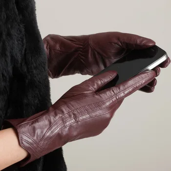 Moda zima žene kožne rukavice pravi Marka bijela koža vožnje rukavice stranka Dama kožuh rukavice ženske rukavice AGD500